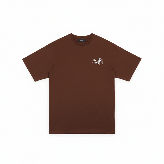 Amiri Staggered Logo T-Shirt "Brown-White"