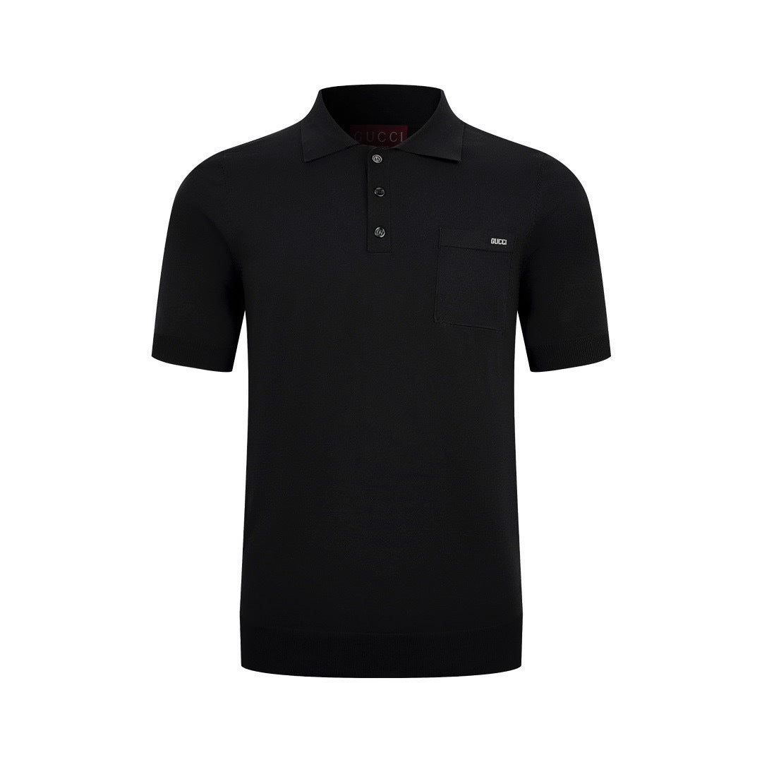 Gucci Fine Wool Polo T-Shirt "Black"