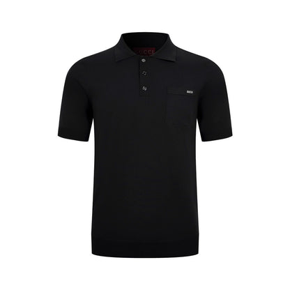 Gucci Fine Wool Polo T-Shirt "Black"