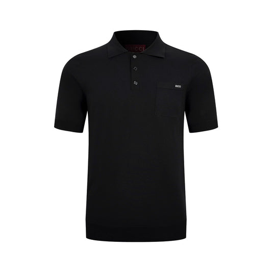 Gucci Fine Wool Polo T-Shirt "Black"
