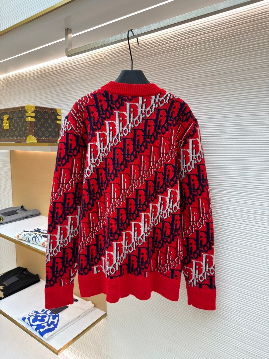 Dior Oblique Sweater "Red Wool Jacquard"