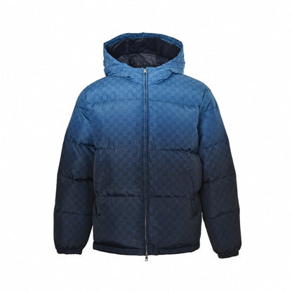 Gucci Printed Poplin Tech Down Jacket "Gradient Blue"