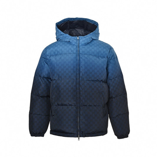 Gucci Printed Poplin Tech Down Jacket "Gradient Blue"