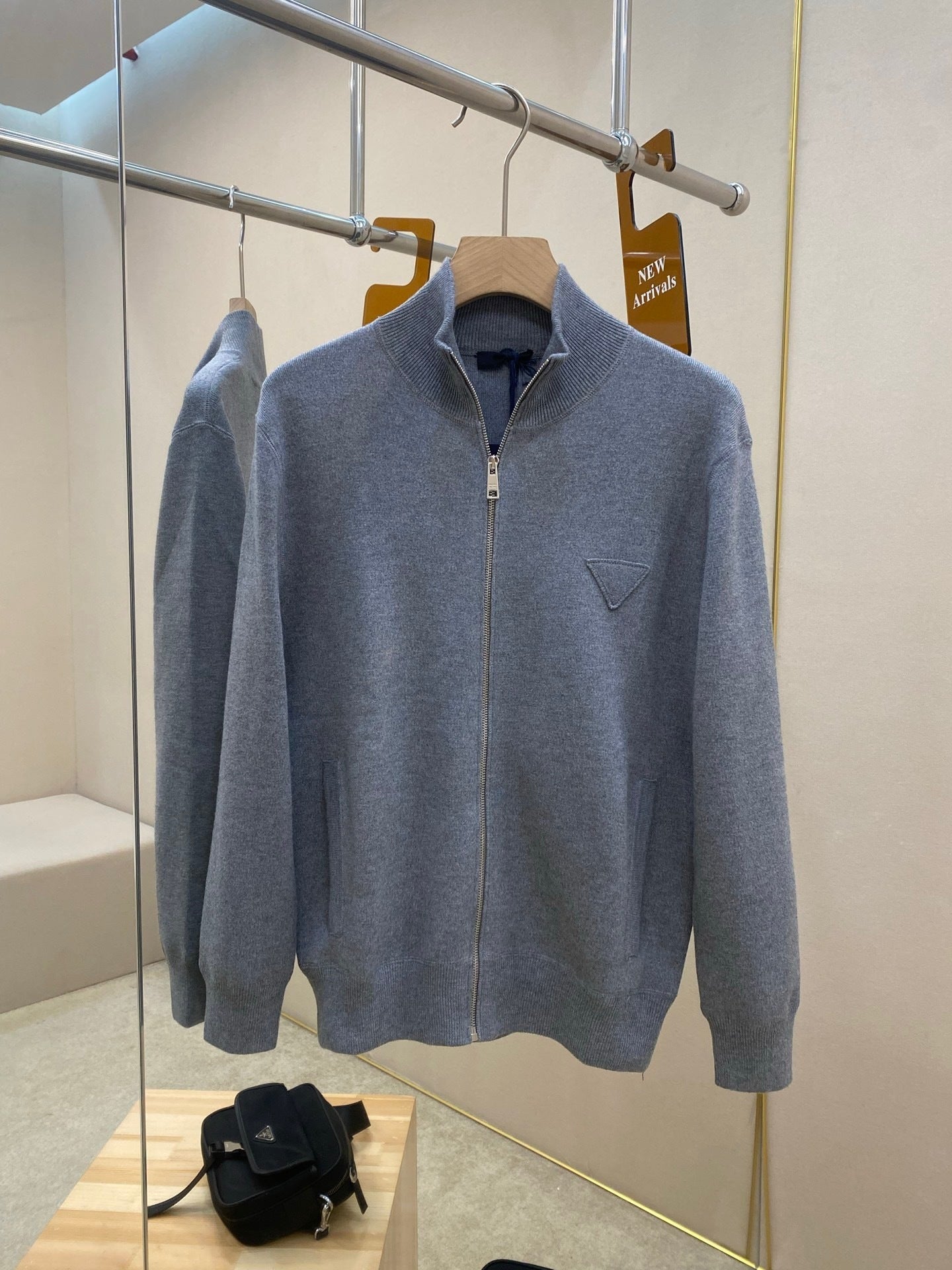 Prada Zip-up Cardigan Sweater "Grey"