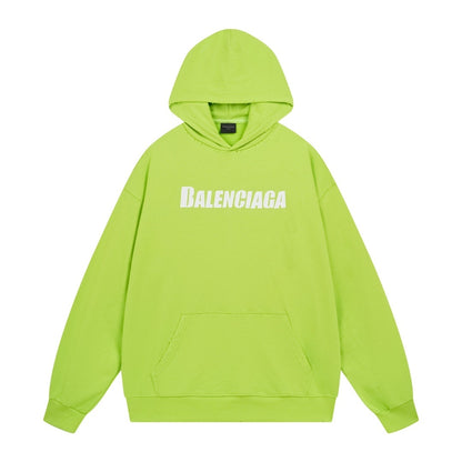 Balenciaga Distressed Caps Boxy Hoodie "Lime-White"