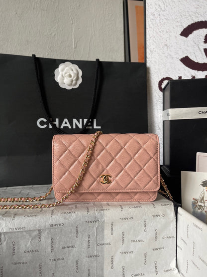 Chanel Quilted Caviar Leather Classic Wallet on Chain