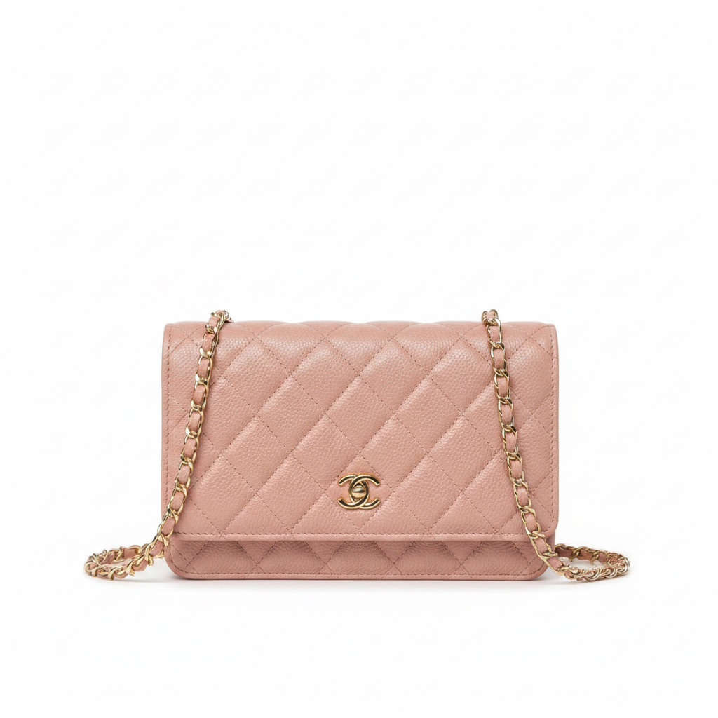Chanel Quilted Caviar Leather Classic Wallet on Chain