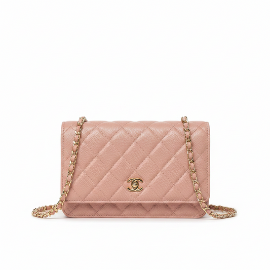 Chanel Quilted Caviar Leather Classic Wallet on Chain