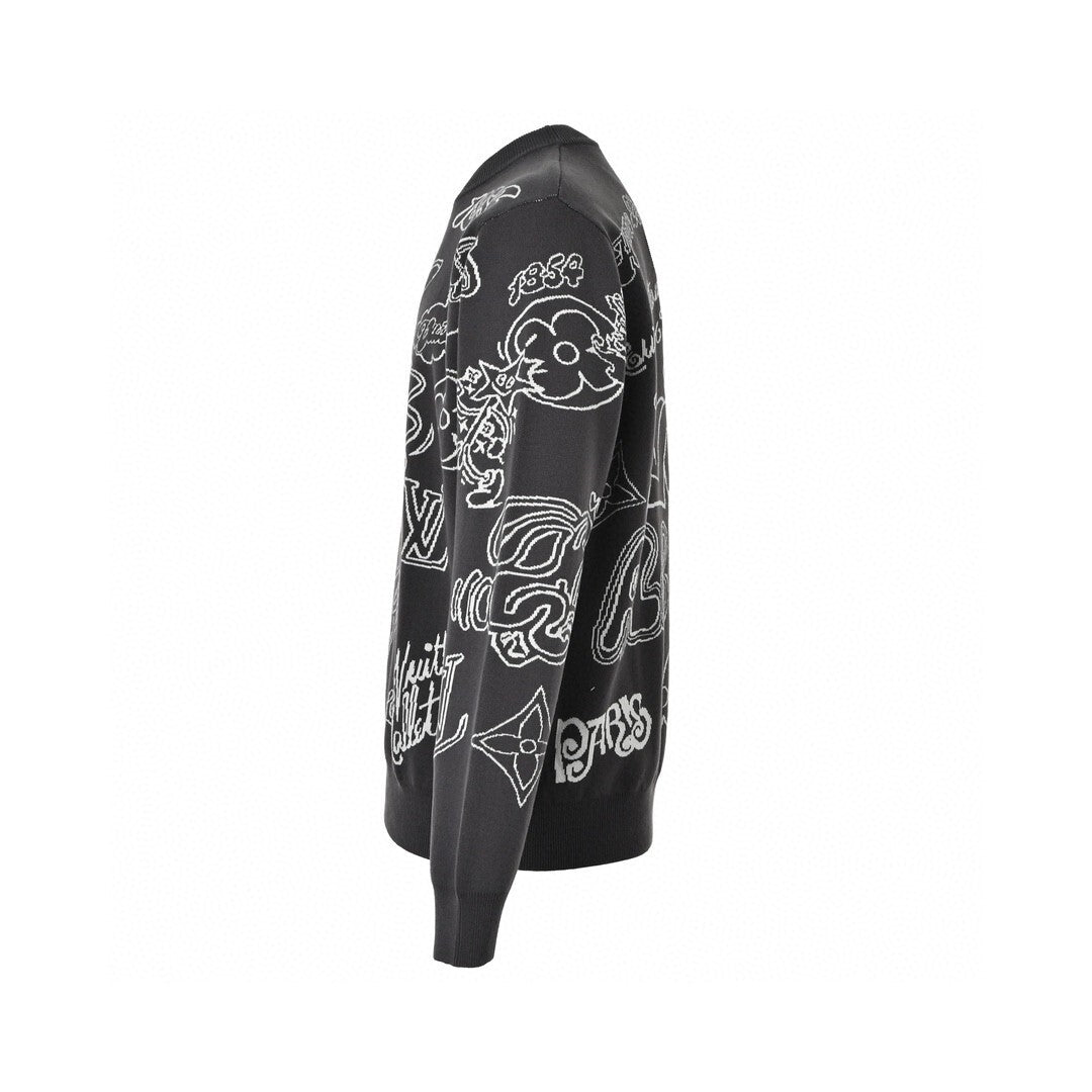 Louis Vuitton Rabbit Cartoon Sweater "Grey-White"