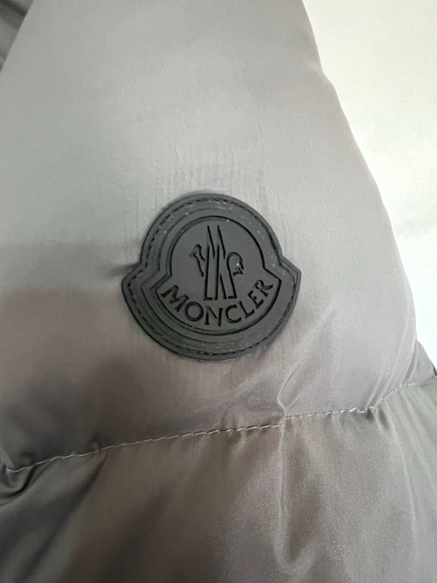 Moncler Fusain Hooded Short Down Jacket "Grey"