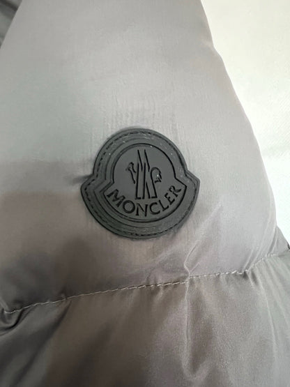 Moncler Fusain Hooded Short Down Jacket "Grey"
