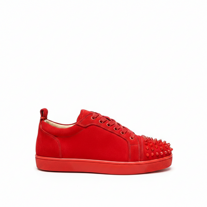 Christian Louboutin Louis Junior Spikes Orlato Veau Velours "Red"