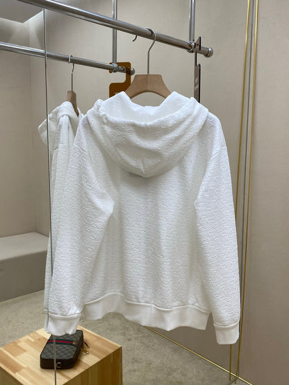 Gucci Embossed GG Technical Jersey Zip Jacket "White"