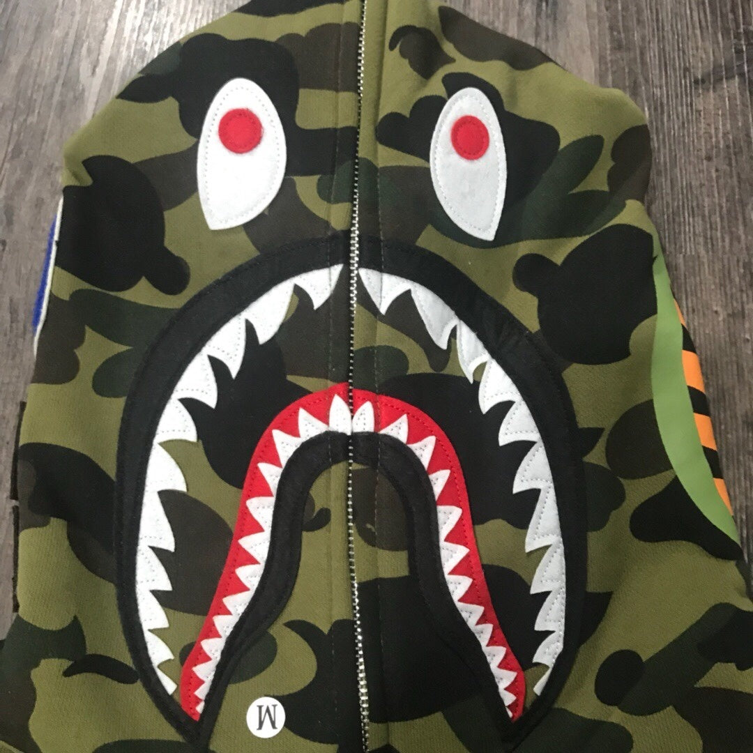 BAPE Colour Camo Shark Full Zip Hoodie "Green"