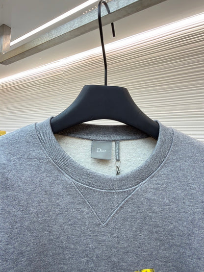 Dior Sweatshirt with Horse Embroidery and Print "Gray Cotton Fleece"