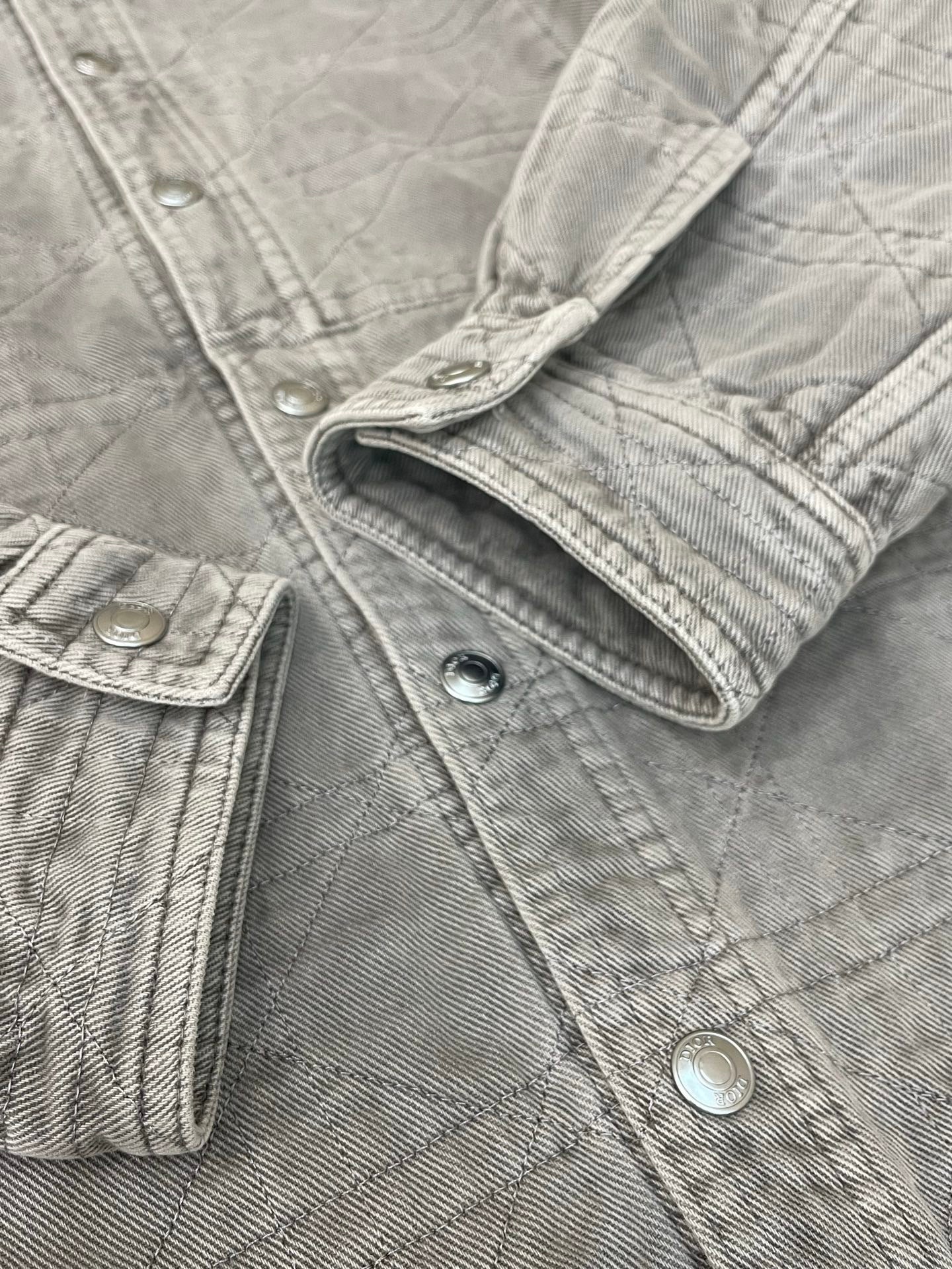 Dior Cannage Overshirt "Gray Cotton Twill"