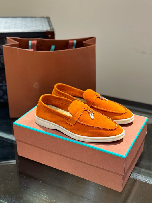 Loro Piana Charm Walk Loafers "Orange"