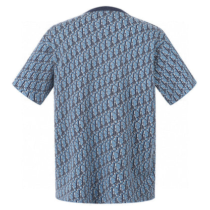 Dior Oblique T-Shirt "Blue Cotton Jacqard"