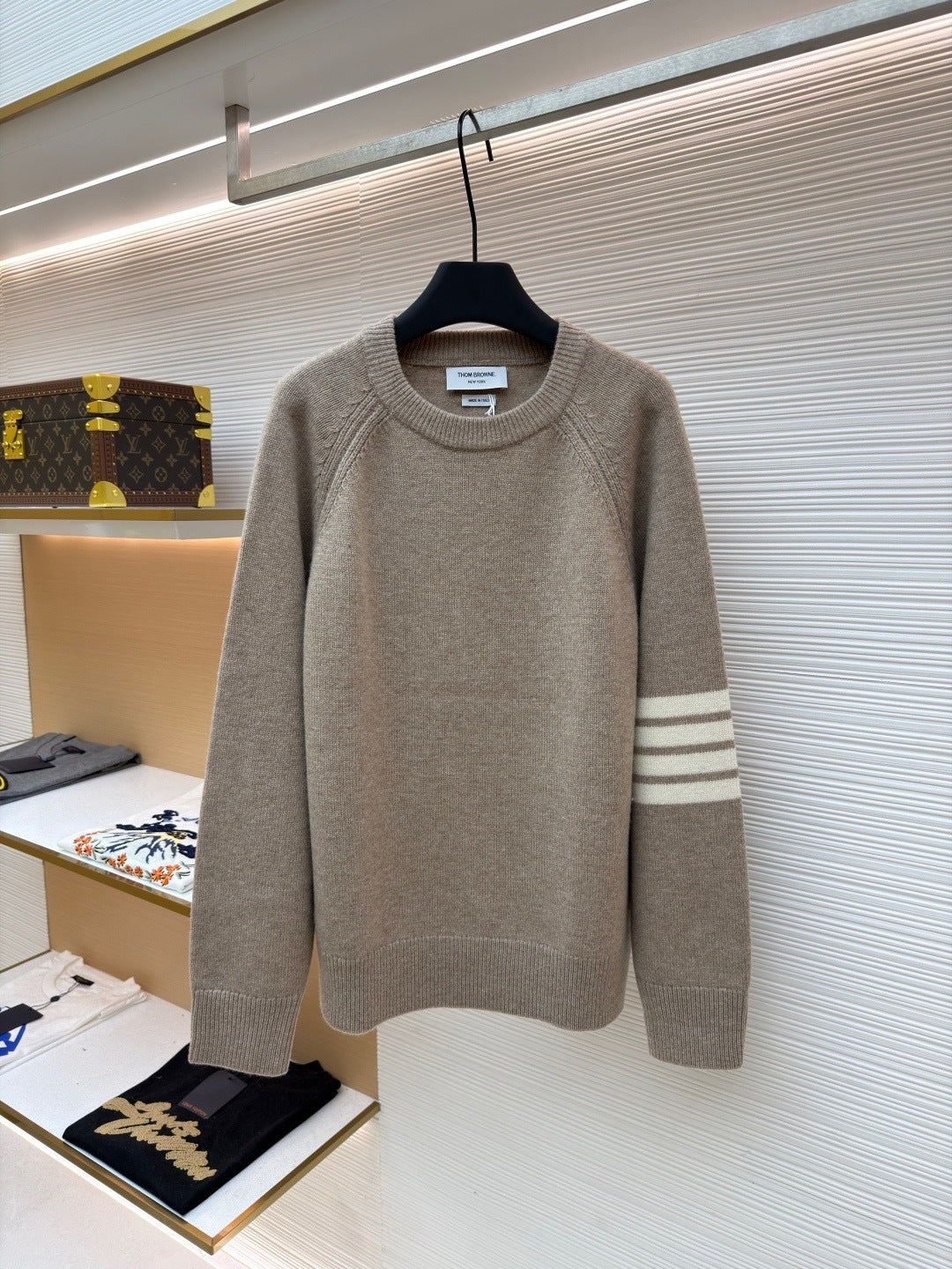 Thom Browne 4-Bar Wool Sweater "Beige"