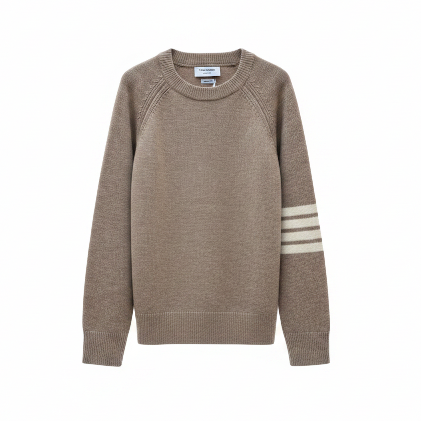 Thom Browne 4-Bar Wool Sweater "Beige"