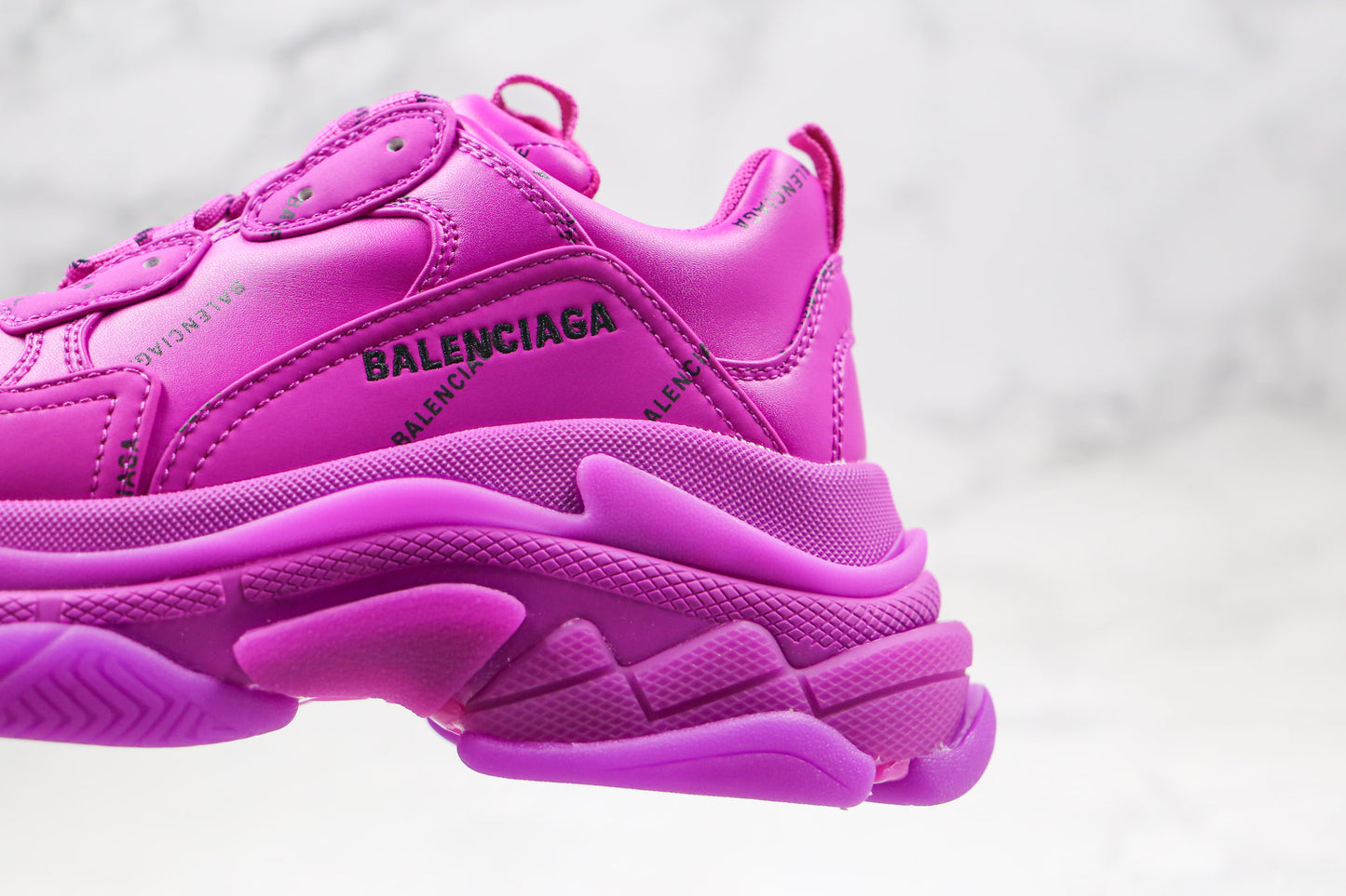 Balenciaga Triple S "Fuschia Pink-All Over Logo"