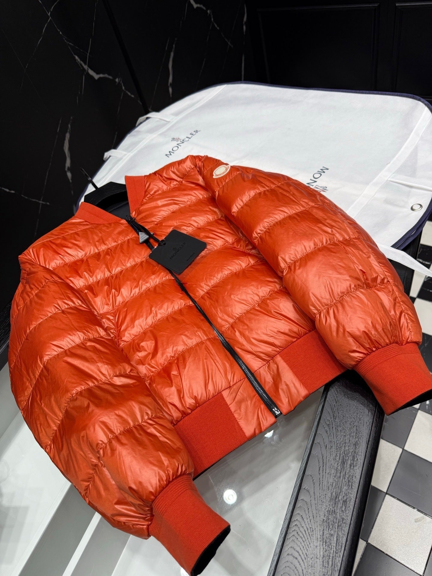 Moncler x Mercedes Benz Reversible Down Bomber Jacket "Black" and "Orange"