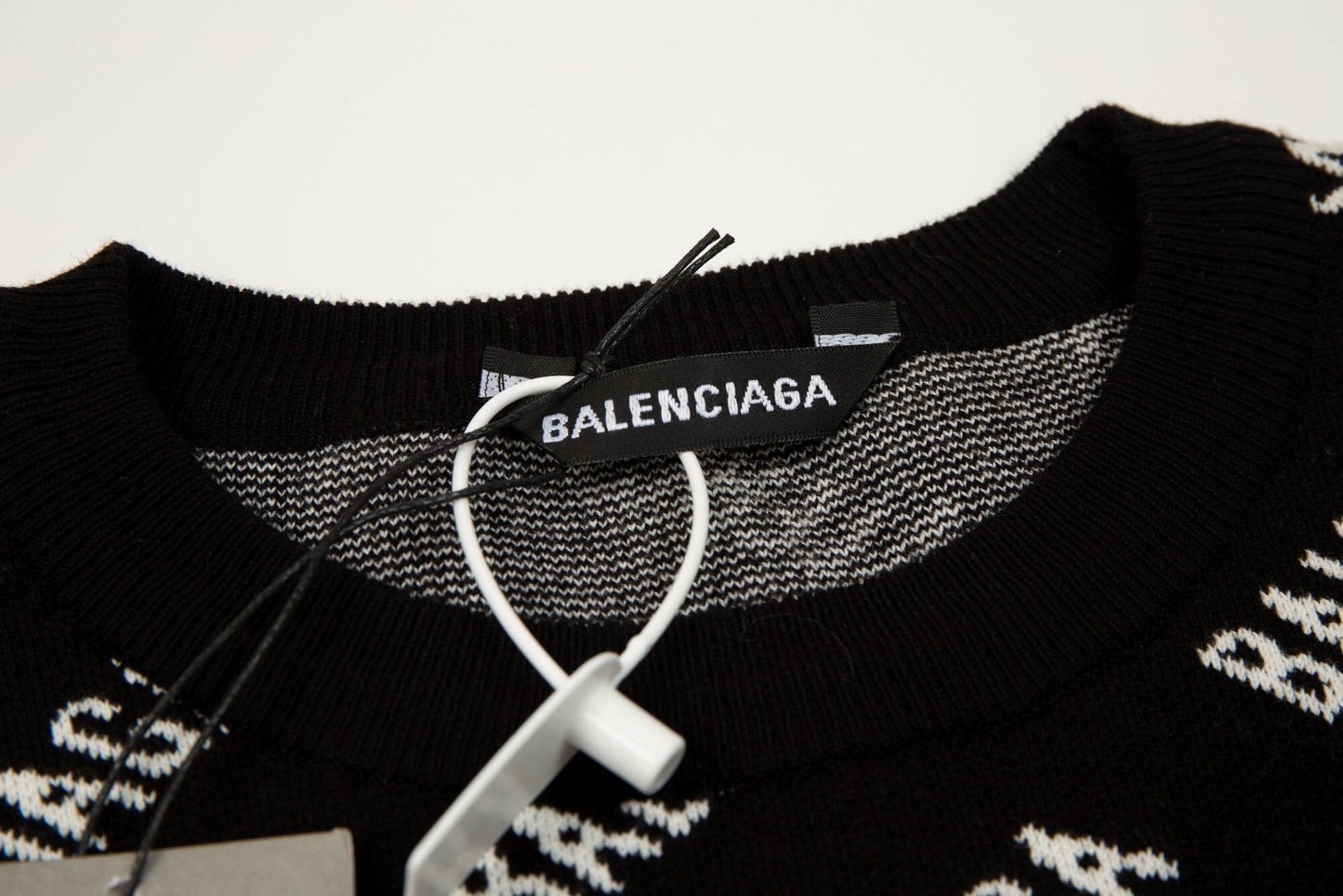 Balenciaga All-Over Logo Sweater "Black-White"