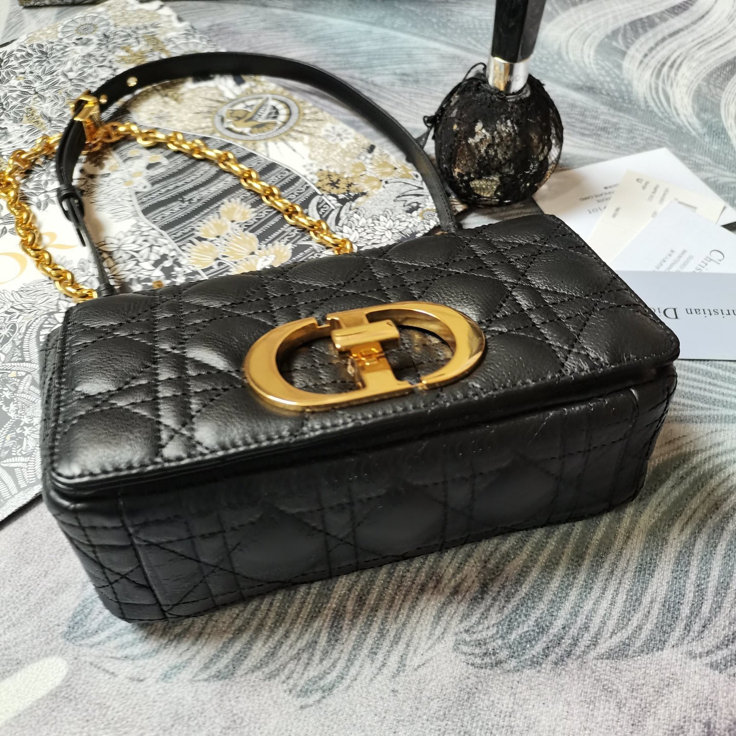 Dior Small Dior Caro Bag "Black Supple Cannage Calfskin"