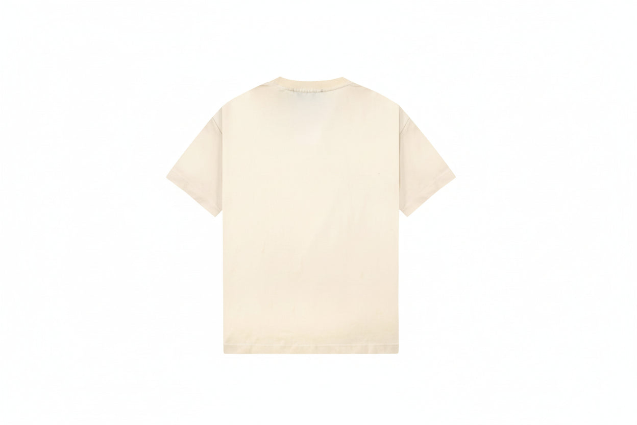 Gucci College Logo Print T-Shirt "Beige-Yellow"