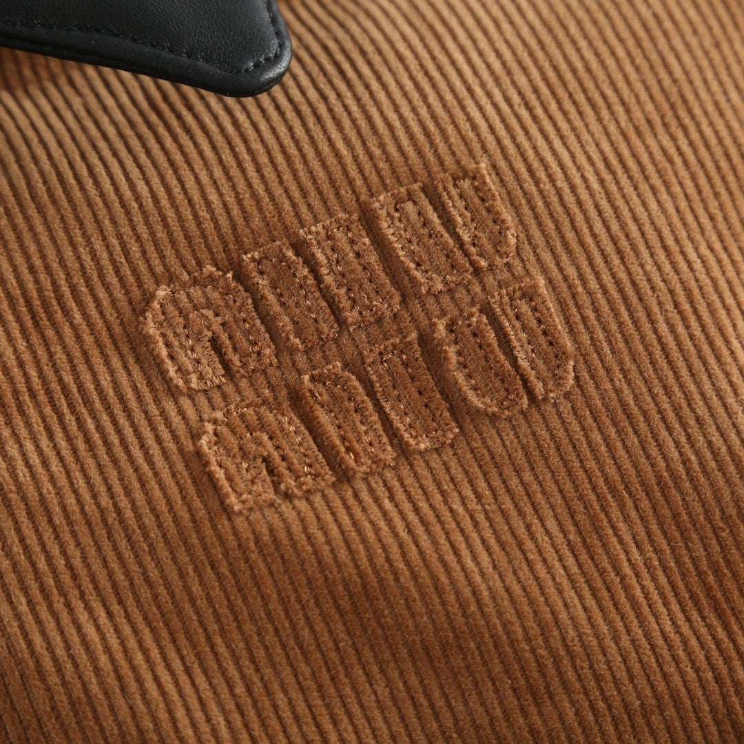 Miu Miu Cotton Corduroy Down Jacket "Brown"