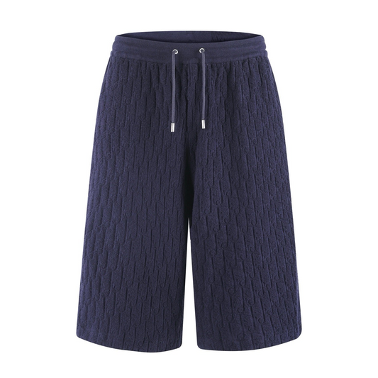 Dior Oblique Bermuda Shorts "Navy Blue Terry Cotton"