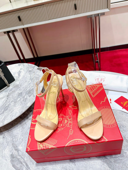 Christian Louboutin Loubigirl 100mm Platform Sandals "Beige"