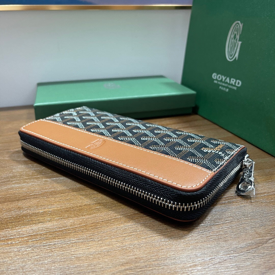 Goyard Matignon GM Wallet "Black & Tan"