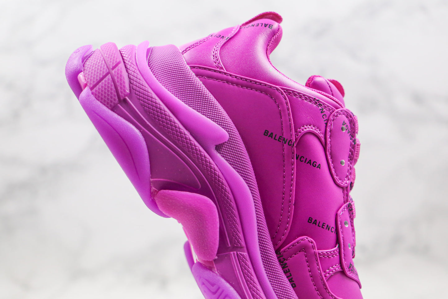 Balenciaga Triple S "Fuschia Pink-All Over Logo"