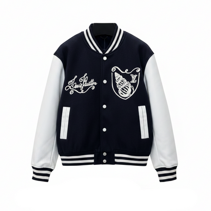 Louis Vuitton Calfskin Varsity Jacket "Navy Blue"