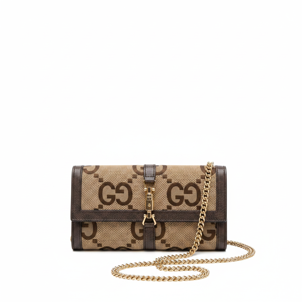 Gucci Jackie 1961 GG Jumbo Continental Chain Wallet