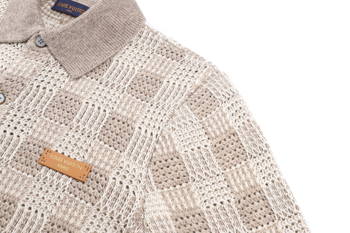 Louis Vuitton Tweedy Jacquard Check Cardigan "Beige"