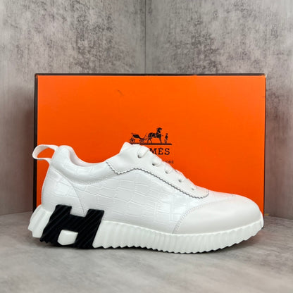 Hermes Bouncing Sneakers "White Crocodile Pattern"