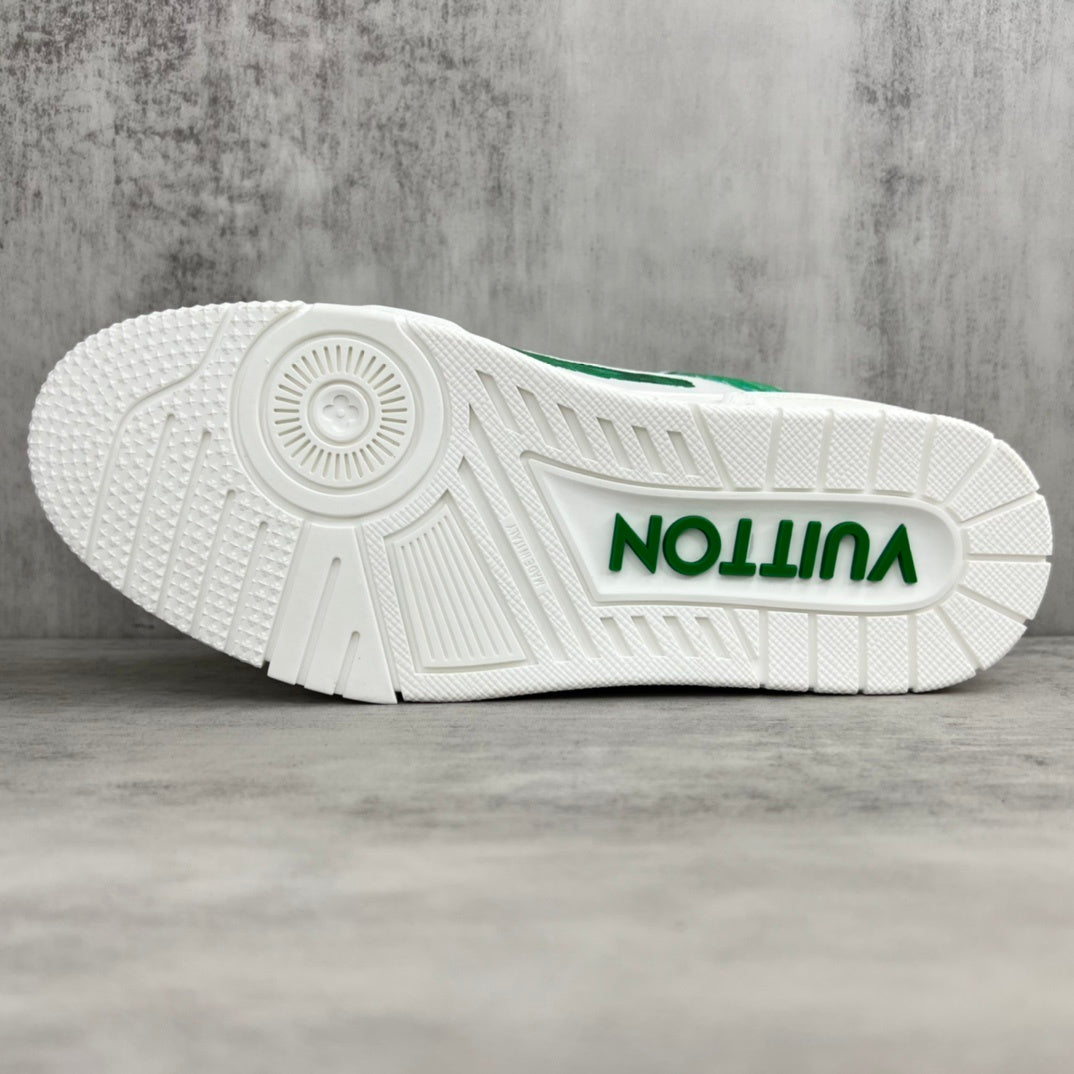 Louis Vuitton Trainers "White-Green Colored"