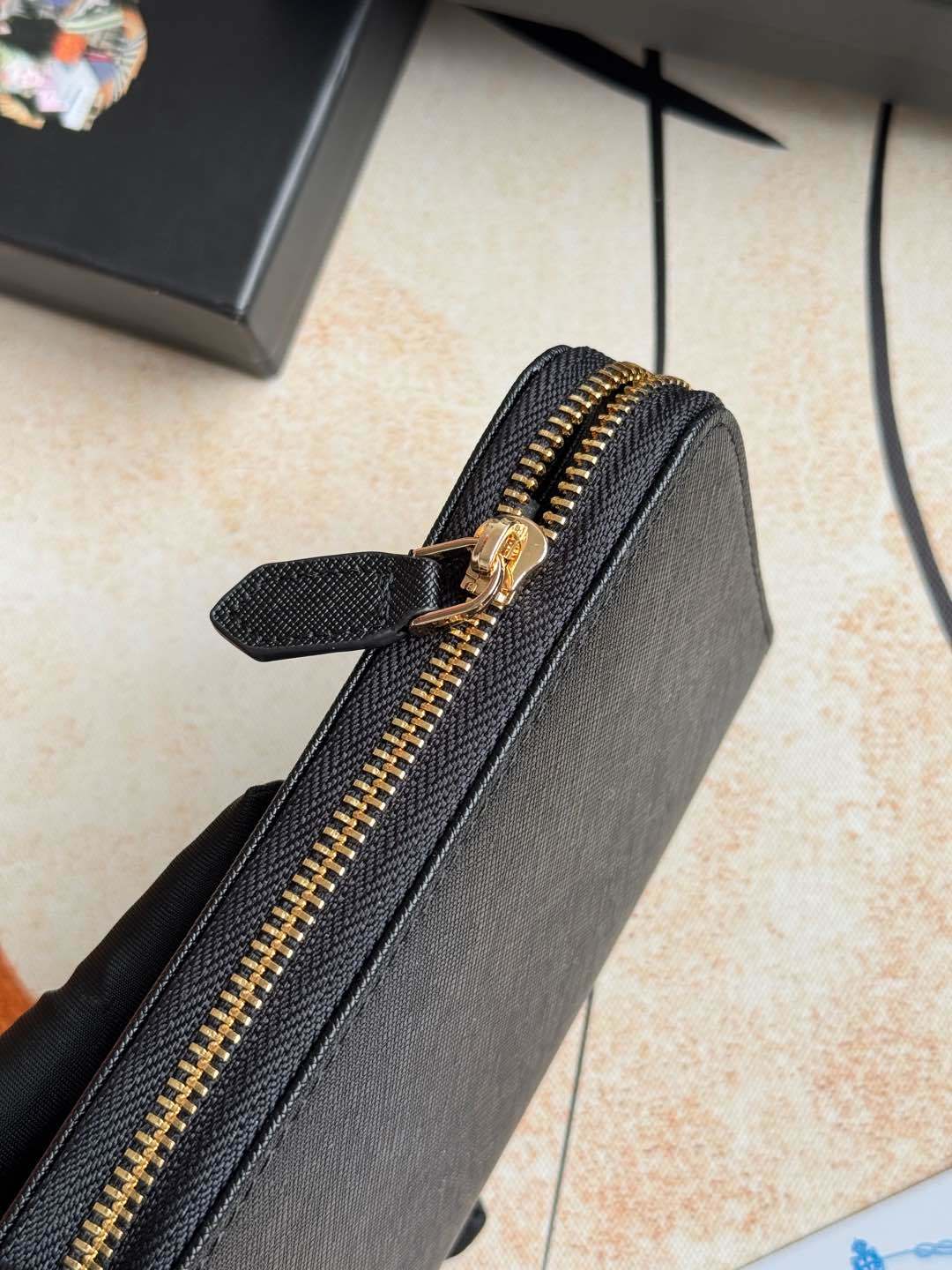 Prada Large Saffiano Leather Wallet "Black"