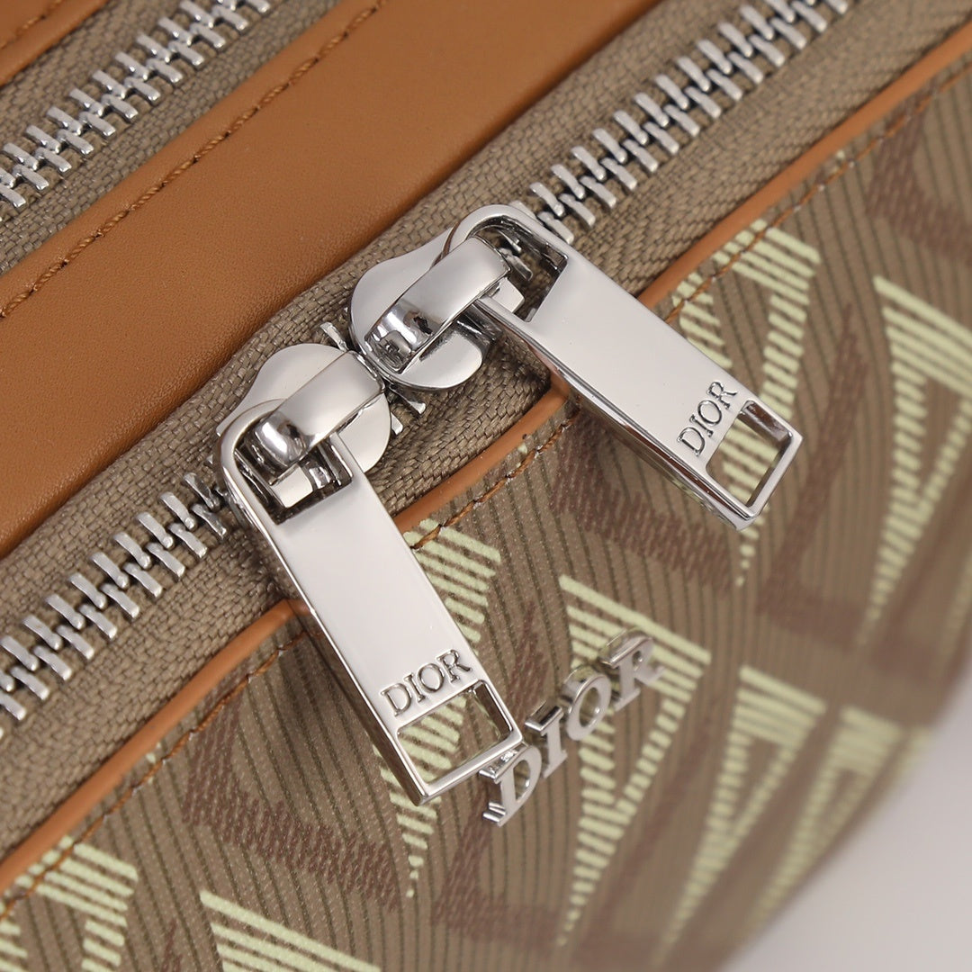 Dior CD Diamond Zipped Pouch with Strap