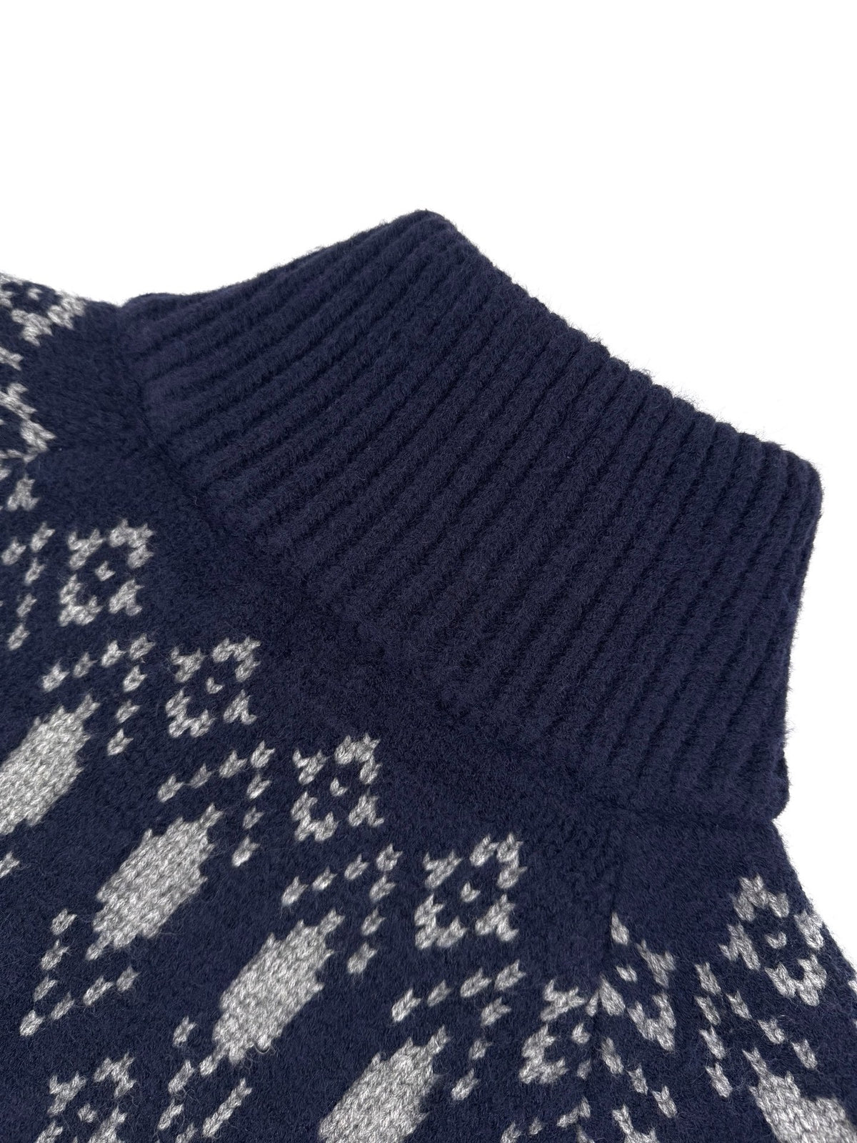 Loewe Wool Jacquard Zip-up Sweater "Blue"