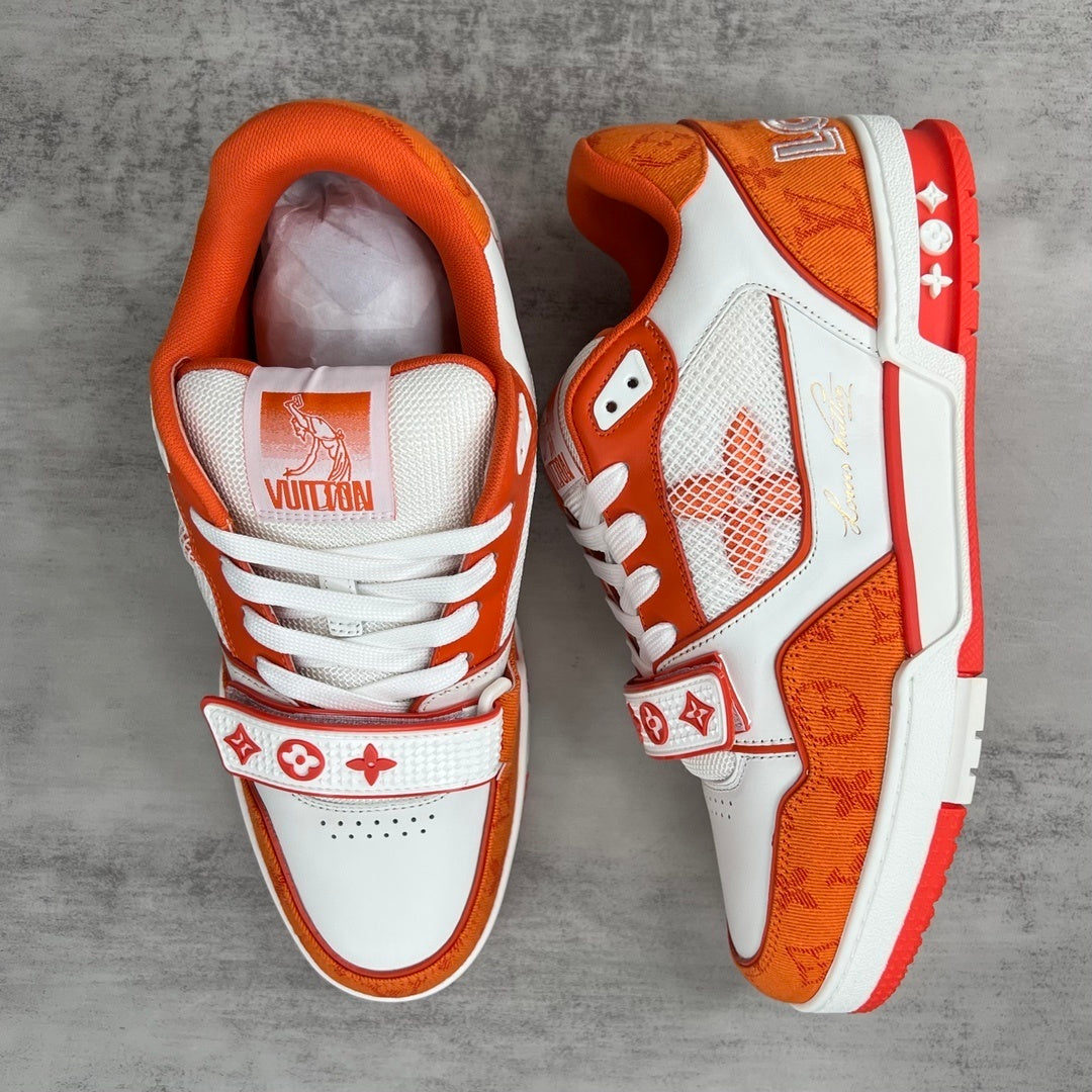 Louis Vuitton Trainers Velcro Strap "Orange"