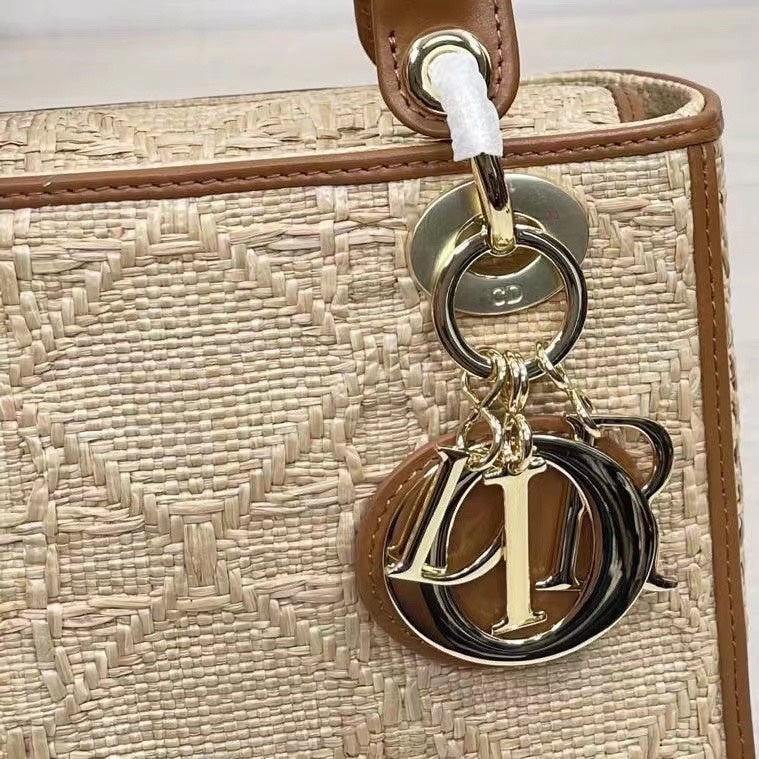 Dior Medium Lady Dior Bag "Natural Macrocannage Raffia"
