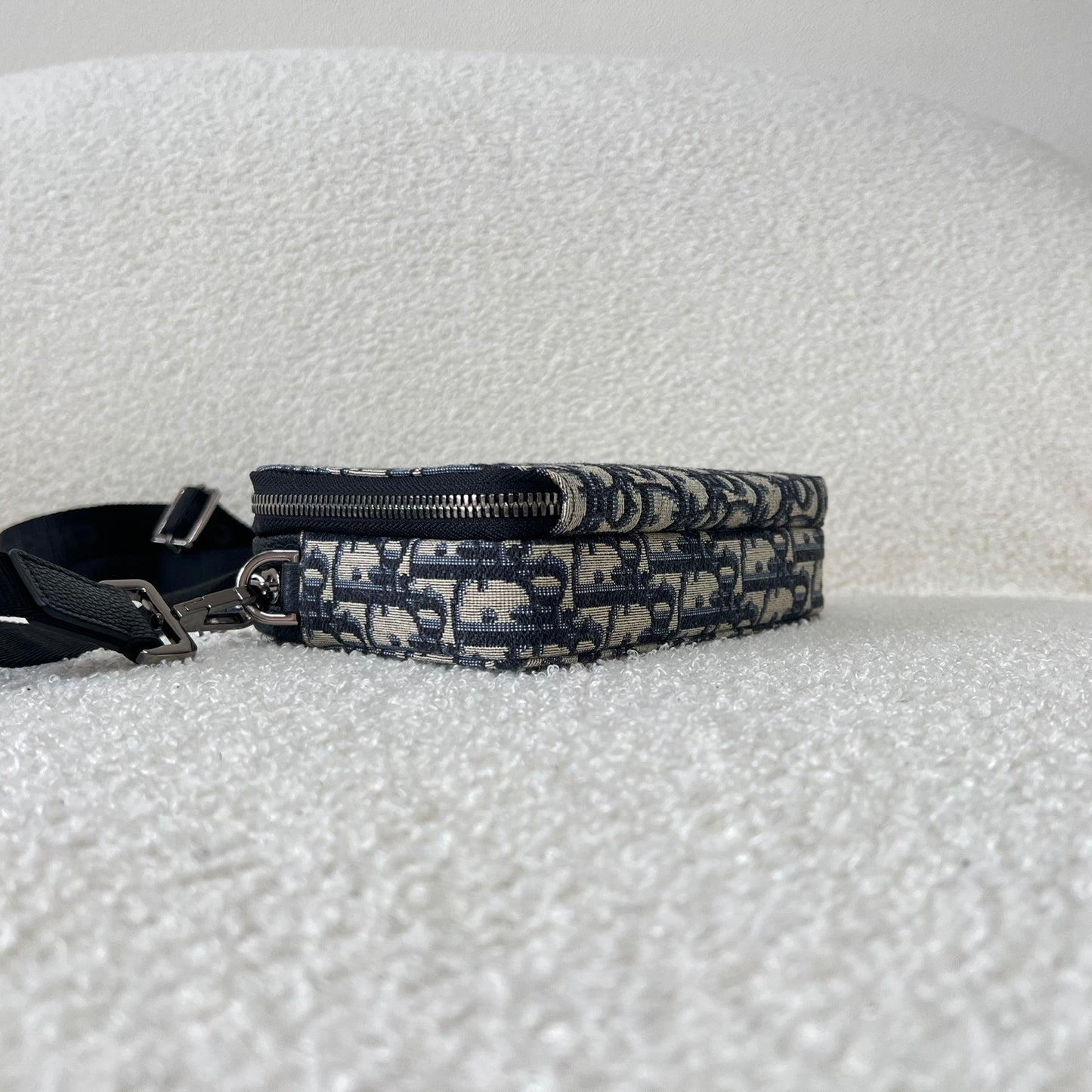 Dior Oblique Jacquard Zipped Pouch with Strap