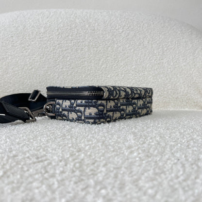 Dior Oblique Jacquard Zipped Pouch with Strap