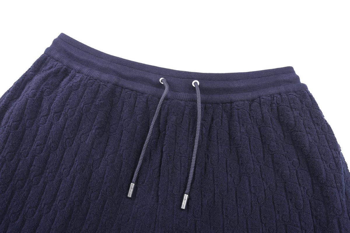 Dior Oblique Bermuda Shorts "Navy Blue Terry Cotton"