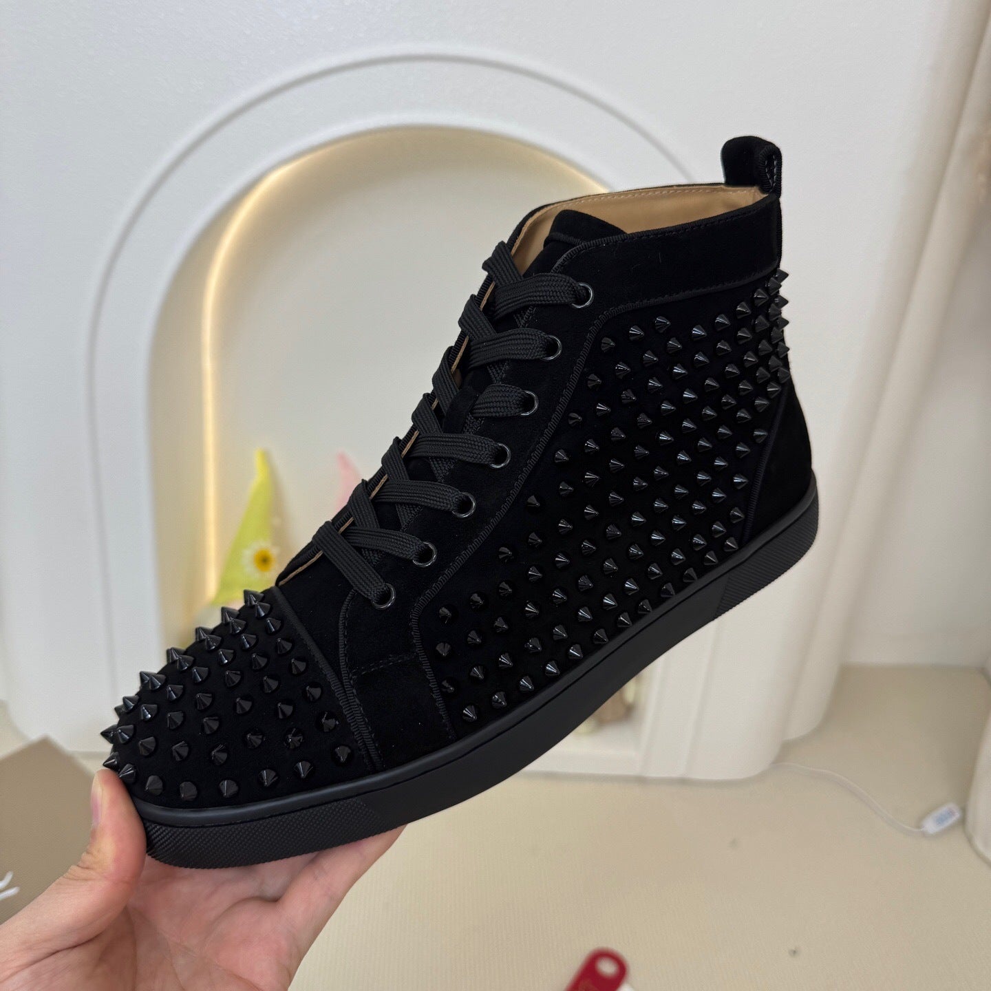 Christian Louboutin Orlato Suede Spikes "Black"