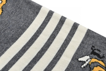 Thom Browne 4-Bar Bees and Birds Cardigan "Grey"