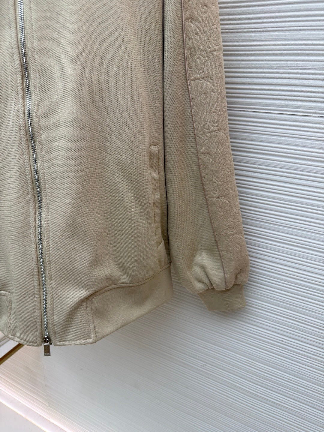 Dior Oblique Track Jacket "Beige Cotton-Blend Jersey"